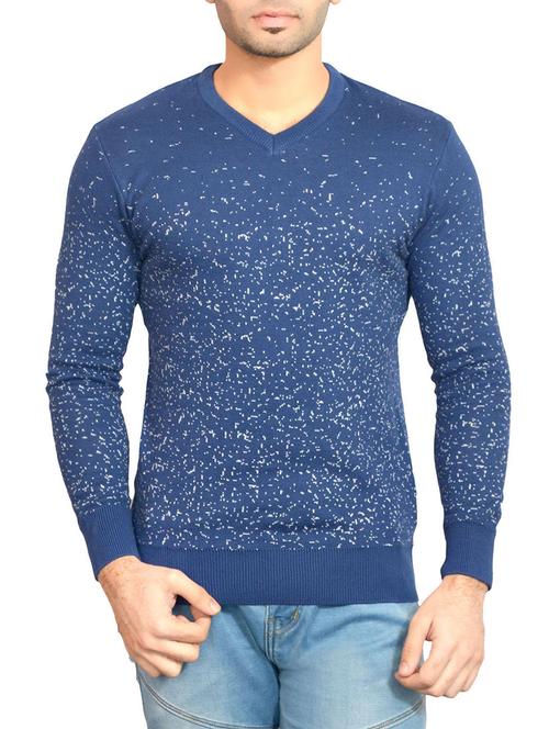 dark blue cotton printed pullover - 12502479 - Very Small Image - 1