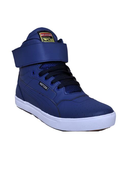 blue synthetic lace up sneakers - 12507267 - Very Small Image - 1