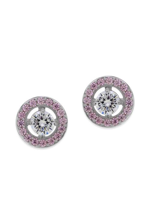pink silver studs earrings - 12508286 - Very Small Image - 1