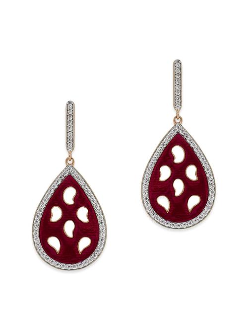 red silver drop earrings - 12508295 - Very Small Image - 1