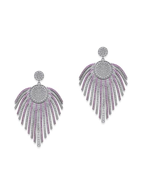 pink silver drop earrings - 12508326 - Very Small Image - 1