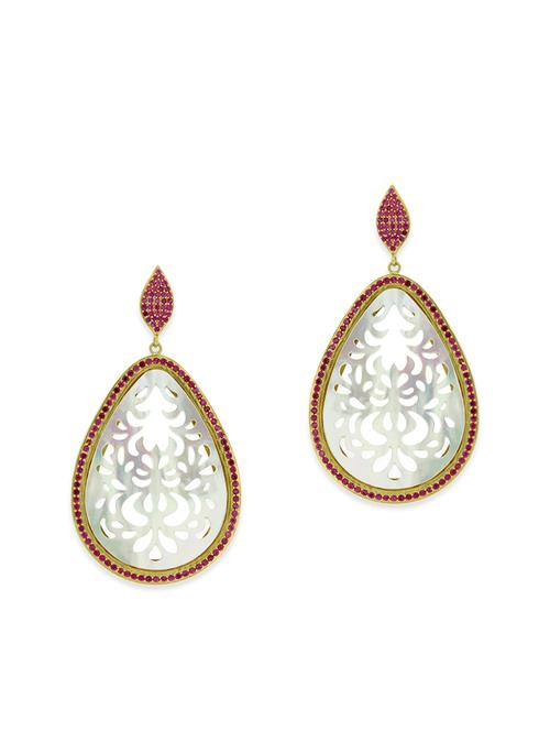 red silver drop earrings - 12508387 - Very Small Image - 1