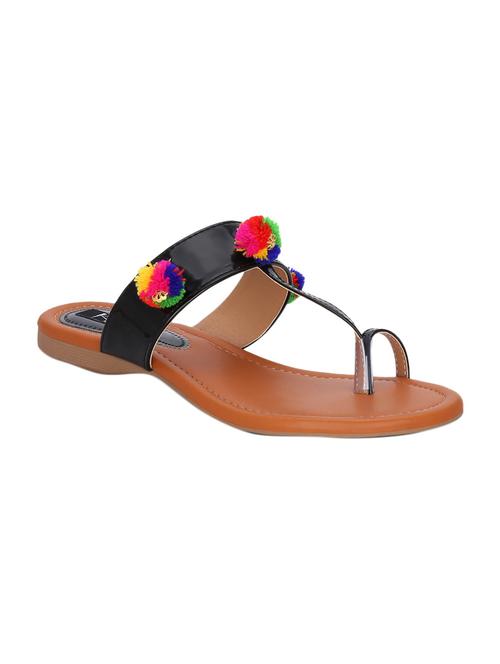black one toe flat sandals - 12508730 - Very Small Image - 1