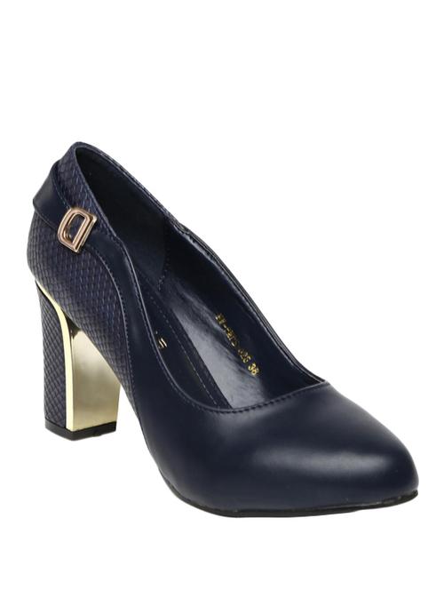 navy pu slip on pumps - 12524761 - Very Small Image - 1
