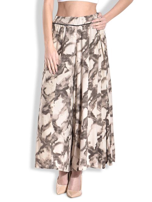 cream rayon tie and dye palazzo - 1253806 - Very Small Image - 1