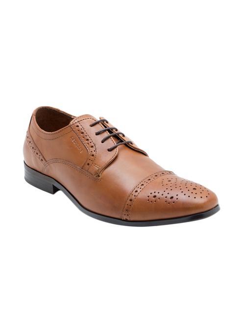 tan leather lace up oxfords - 12563353 - Very Small Image - 1