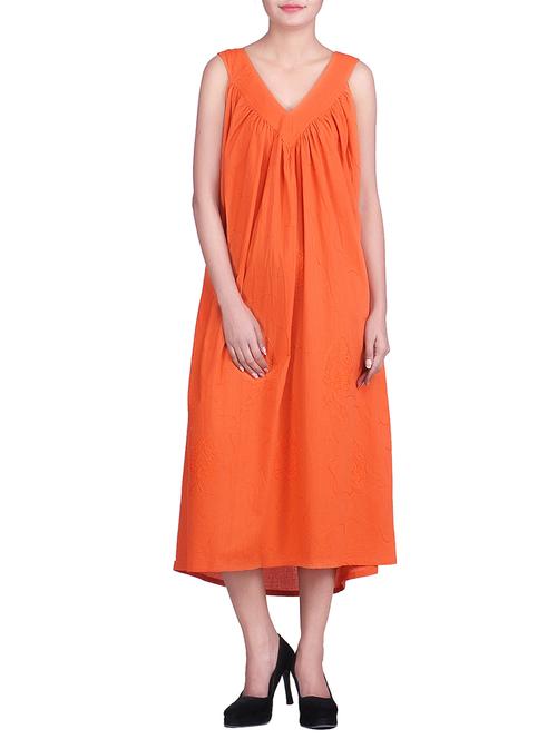 orange cotton dress - 12564523 - Very Small Image - 1