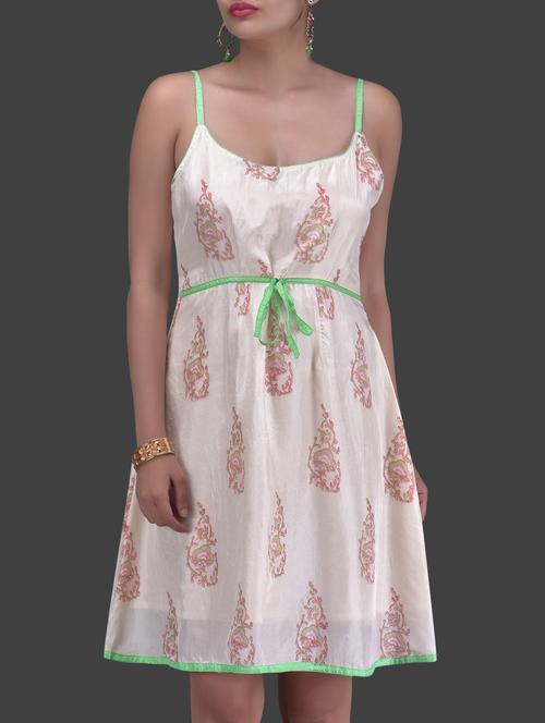 off-white printed silk a-line dress - 1262800 - Very Small Image - 1