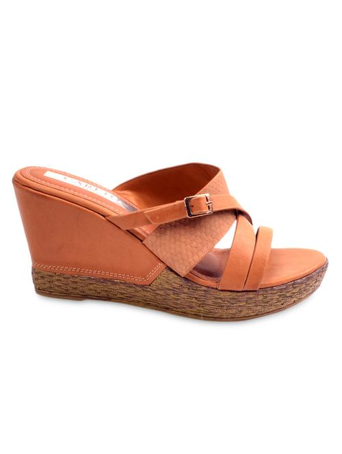 brown faux leather strappy wedges - 1264175 - Very Small Image - 1