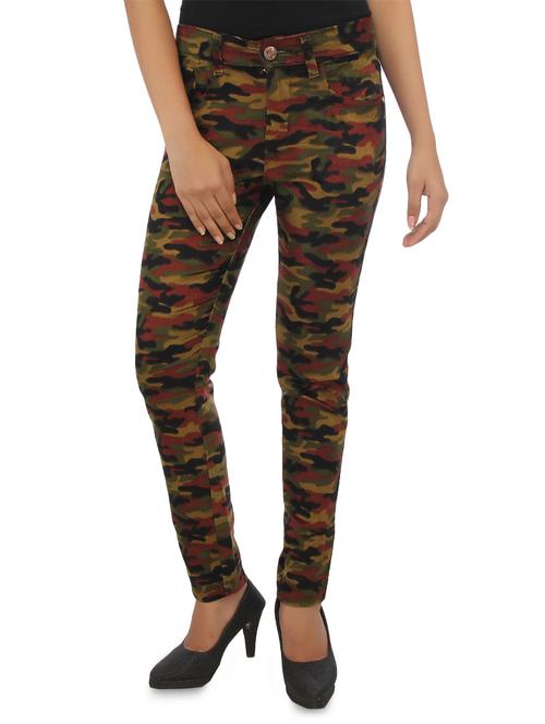 multicolored military print cotton pant - 1274726 - Very Small Image - 1