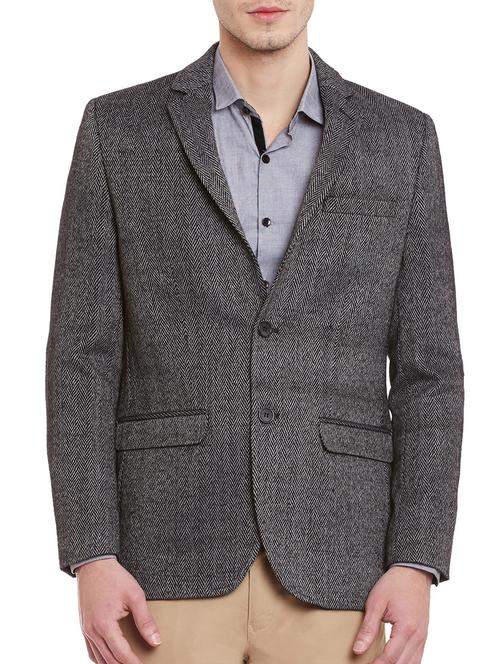 grey wool casual blazer - 12761843 - Very Small Image - 1