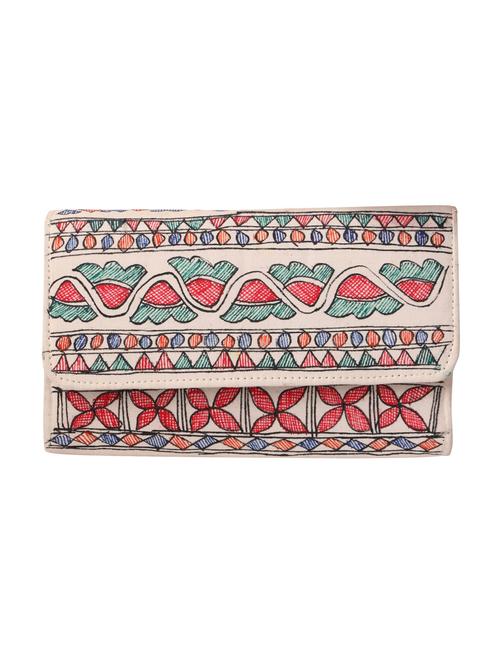 imithila handpainted madhubani folk floral art clutch for office party for women and girls - 12773699 - Very Small Image - 1