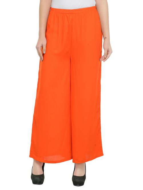 Orange Rayon Palazzos - 12783667 - Very Small Image - 1