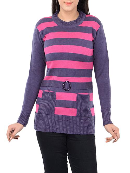 purple woollen  pullover - 12786161 - Very Small Image - 1