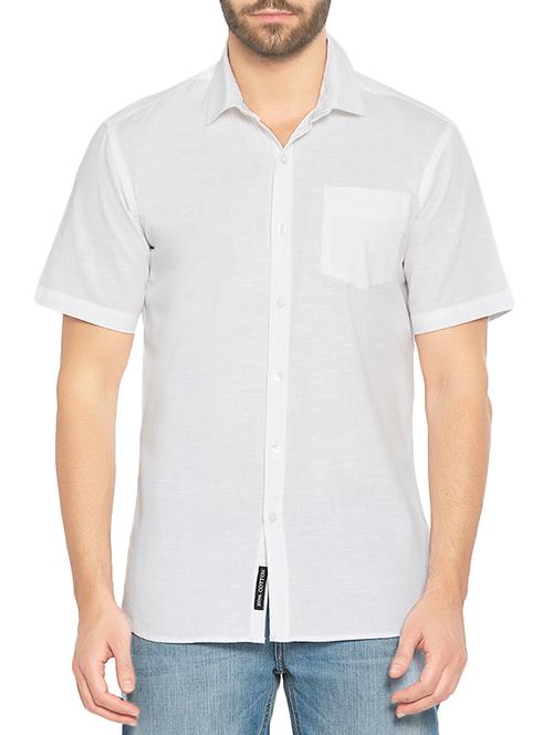 White Cotton Casual Shirt - 12786754 - Very Small Image - 1