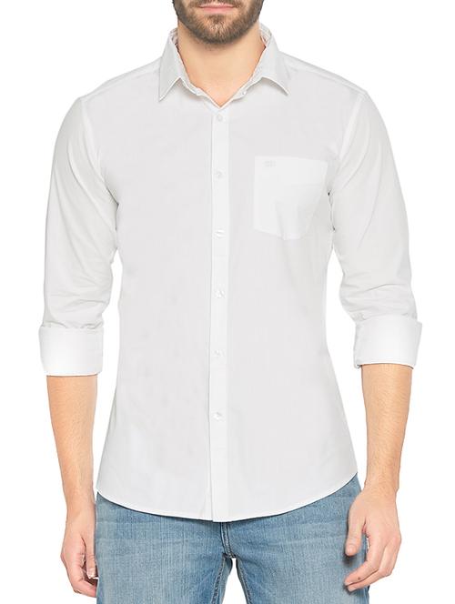 White Cotton Casual Shirt - 12786773 - Very Small Image - 1