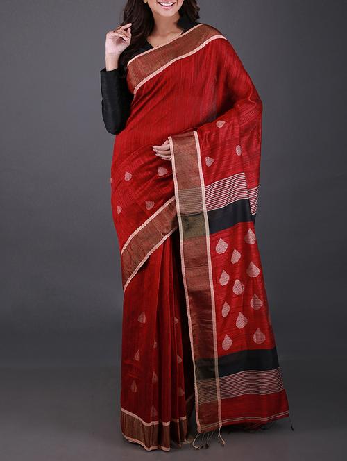  red matka silk saree - 12798261 - Very Small Image - 1