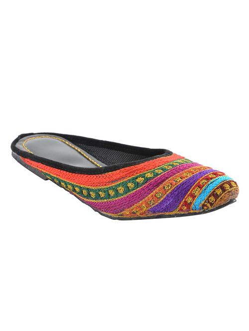 multi colored embroidered slip on jutis - 12798450 - Very Small Image - 1