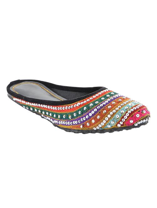 multi colored embroidered slip on jutis - 12798451 - Very Small Image - 1