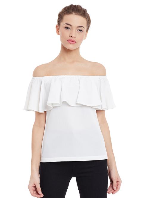 off shoulder ruffled top - 12805708 - Very Small Image - 1
