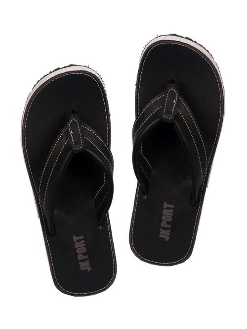 black Leatherette toe seperator flip flop - 12826513 - Very Small Image - 1