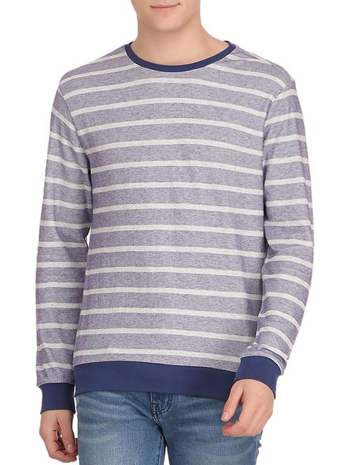 Purple Jersey Striped Sweatshirt - 12846556 - Very Small Image - 1