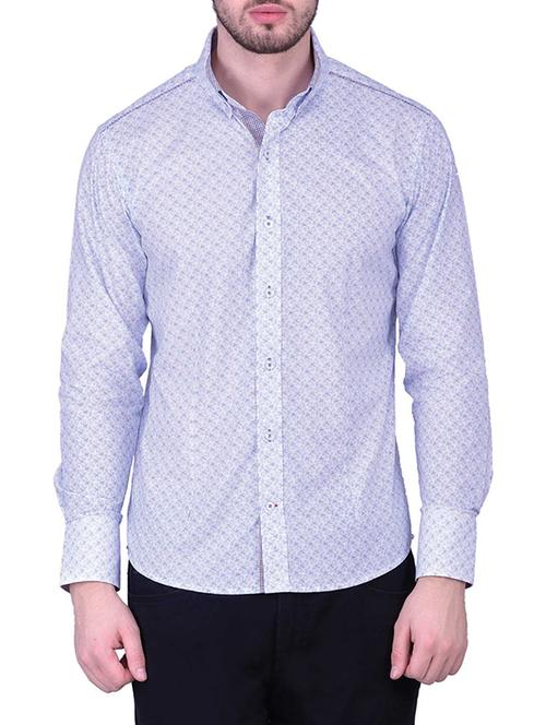 white cotton printed casual shirt - 12848916 - Very Small Image - 1