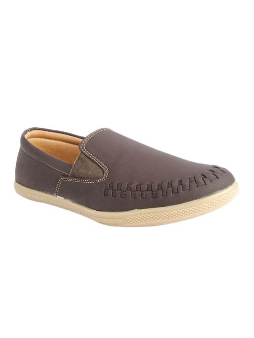brown leatherette slip on shoe - 12850892 - Very Small Image - 1