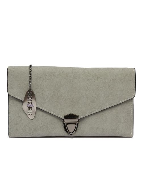 grey leatherette clutch - 12852190 - Very Small Image - 1