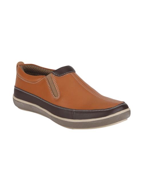 tan leatherette slip on shoe - 12908770 - Very Small Image - 1