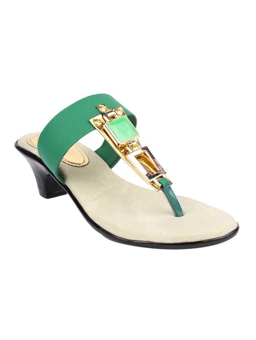 green leatherette sandals - 12911318 - Very Small Image - 1