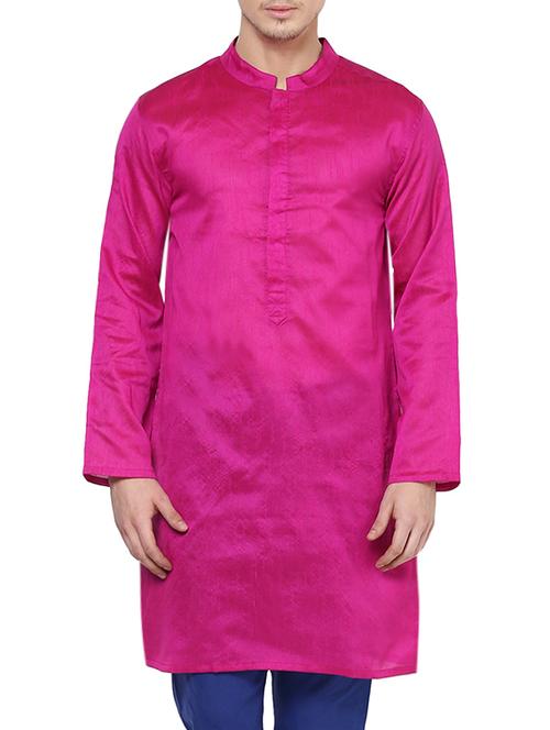 solid magenta polyester kurta - 12926744 - Very Small Image - 1