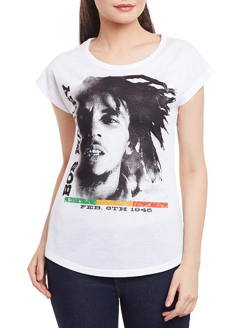 white printed polyester regular tee - 12930392 - Very Small Image - 1