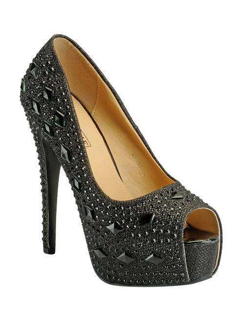 black leatherette slip on sandals - 12933732 - Very Small Image - 1