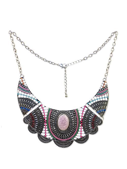 german silver oxidized rhodium plated handcrafted necklace - 12939086 - Very Small Image - 1