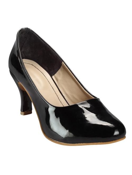 black leatherette slip on pumps - 12944152 - Very Small Image - 1