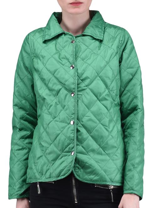 green plain polyester jacket - 1294699 - Very Small Image - 1
