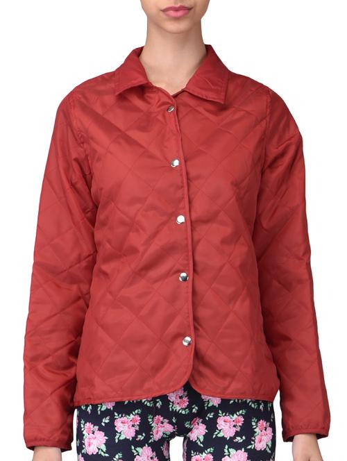 red plain polyester jacket - 1294703 - Very Small Image - 1