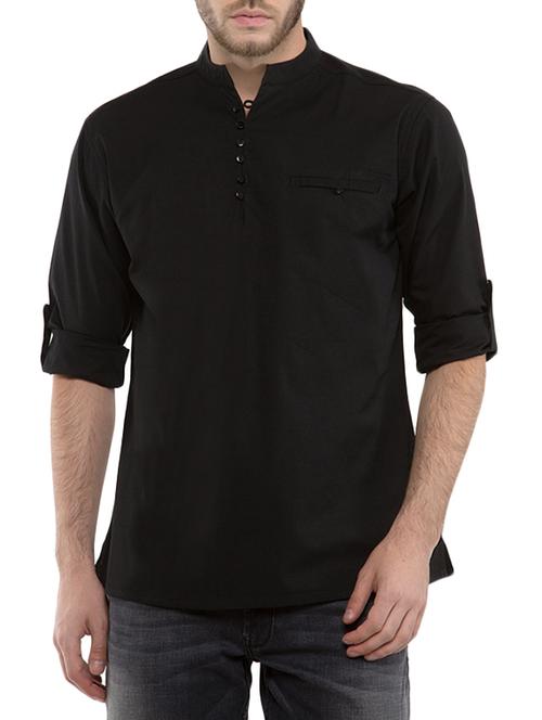 black cotton kurta - 12949536 - Very Small Image - 1