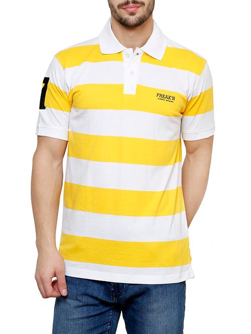 yellow cotton striped t-shirt - 12961469 - Very Small Image - 1
