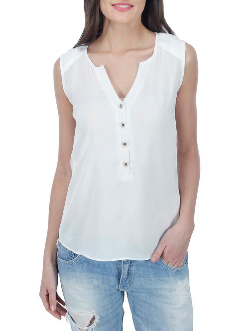white polyester regular top - 12963820 - Very Small Image - 1