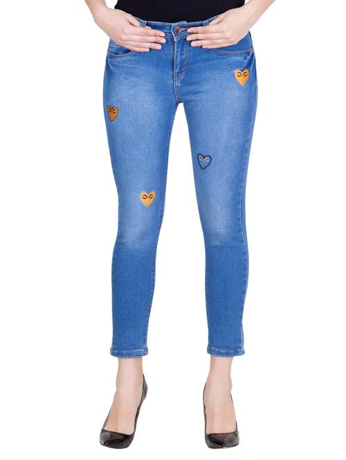 Blue Applique Denim Jean - 12970639 - Very Small Image - 1