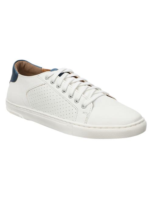 white leatherette lace up sneaker - 12979101 - Very Small Image - 1