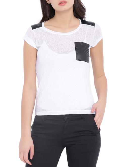 women's straight round neck top - 12989964 - Very Small Image - 1