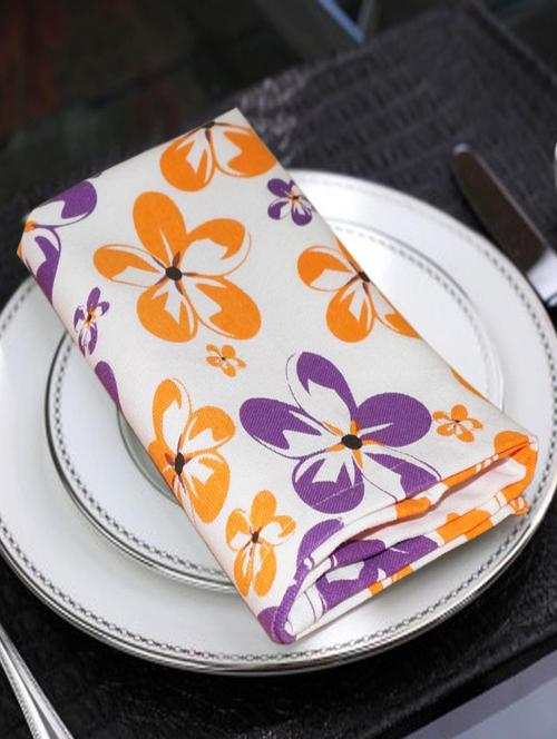 lushomes shadow printed cotton 6 table napkins set (dinner napkins) - 12998022 - Very Small Image - 1