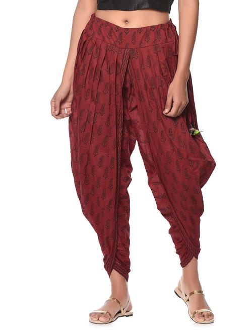 red cotton dhoti salwar - 12999744 - Very Small Image - 1