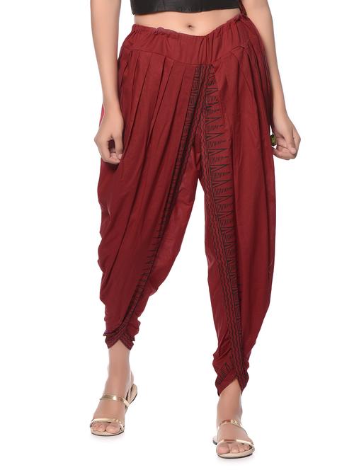 red cotton dhoti salwar - 12999745 - Very Small Image - 1