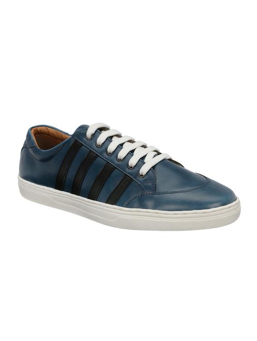 blue leatherette lace up sneaker - 13002512 - Very Small Image - 1