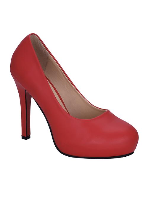 red leatherette slip on pumps - 13004425 - Very Small Image - 1