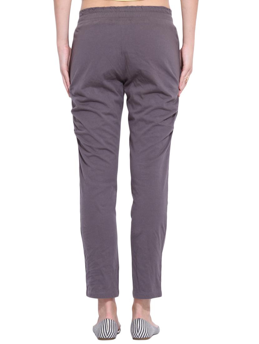 women solid flat front cigarette pants - 13005742 - Standard Image - 2